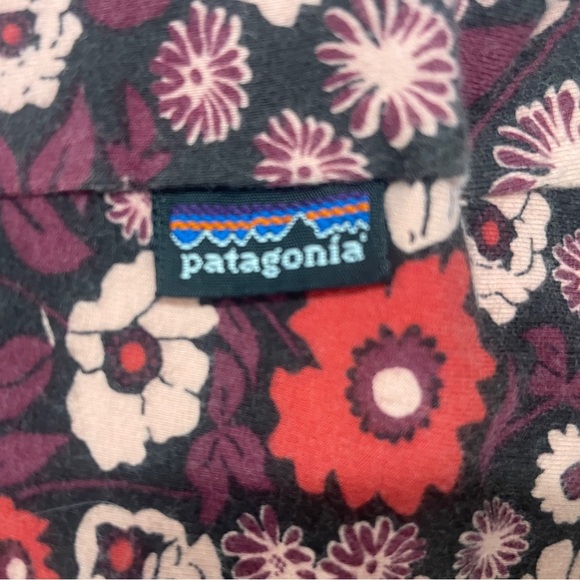 Patagonia Floral Tank Top V Neck With Bra Burgundy/Pink Size L - Picture 9 of 13